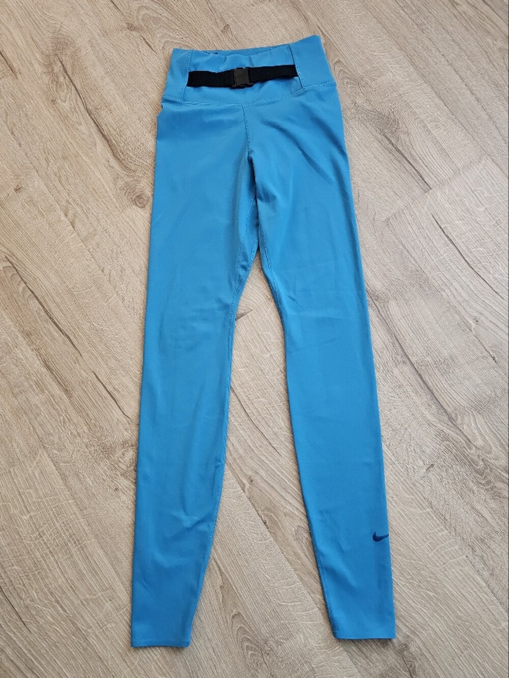 Nike Bright Teal Girls' Athletic Leggings with Black Waist Belt Size XS